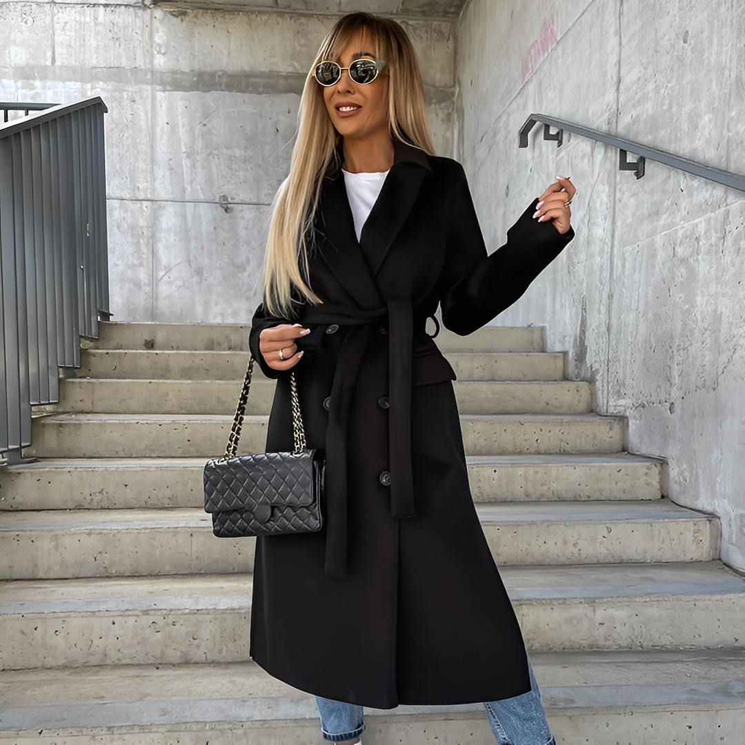 Lydie - Tradiční trenčkot s dlouhými rukávy pro ženy