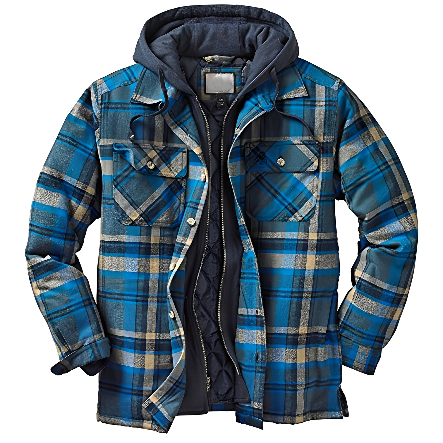 Flynn - Klasická kostkovaná bunda s kapucí pro muže