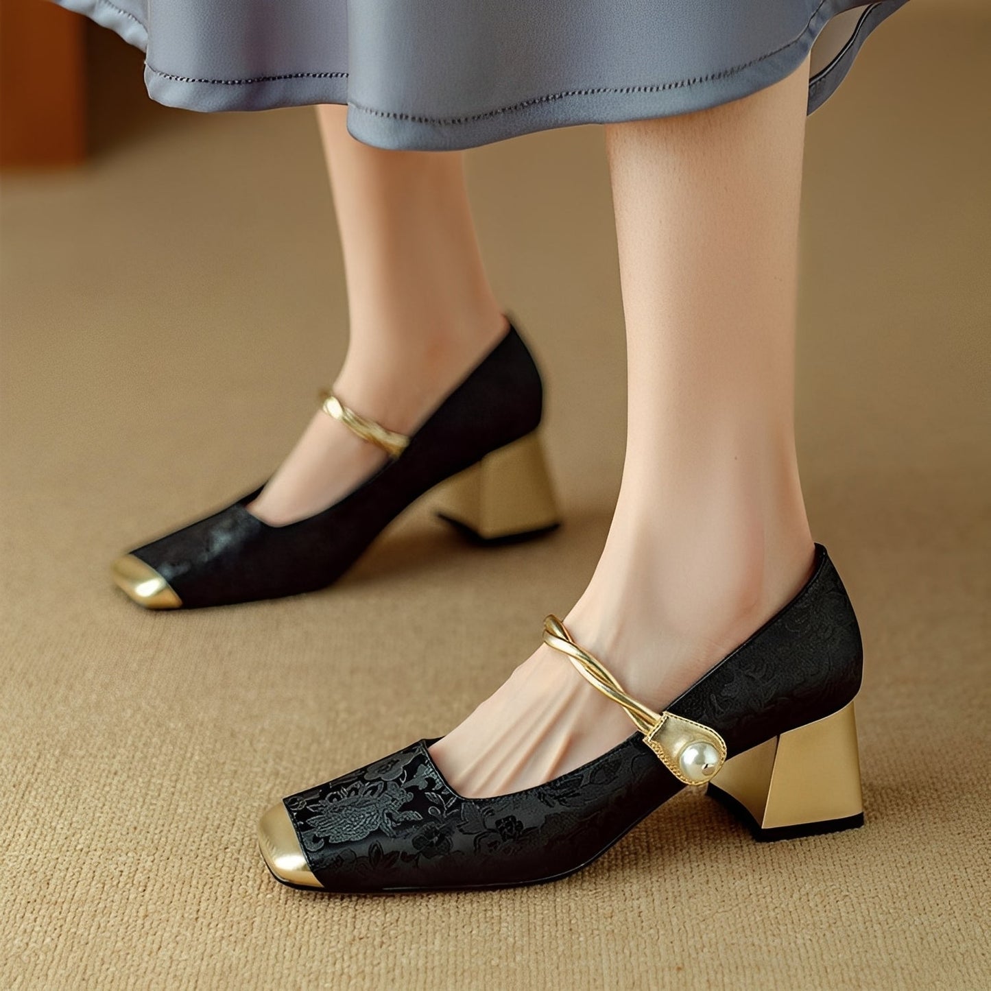 Rhonda - Luxusní stylové podpatky s embosovaným vzorem pro ženy