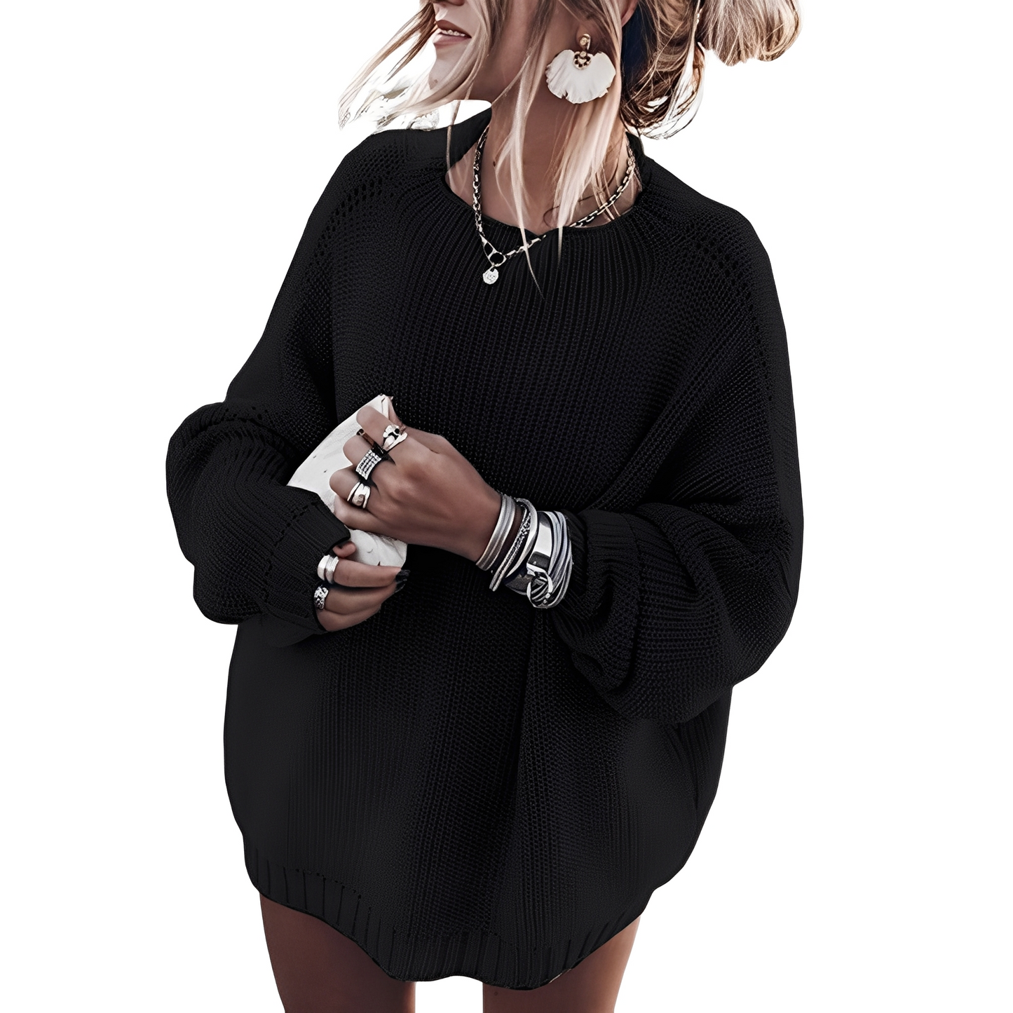 Gisselle - Pohodlný dámský svetr z hrubé pleteniny