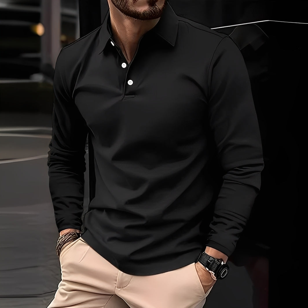 Deacon - Pánské polo tričko s dlouhými rukávy pro pohodlí