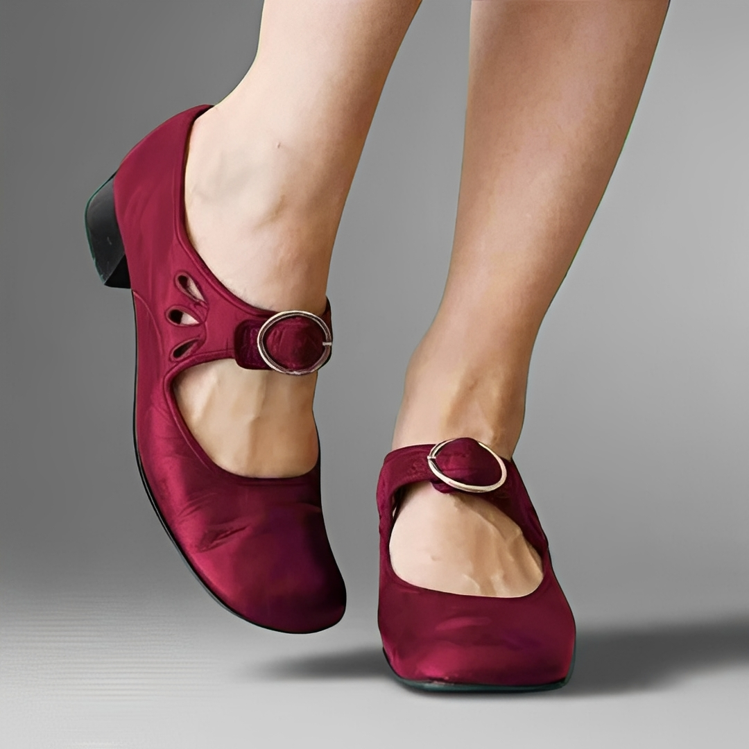 Adélayla - Komfortní kožené dámské sandály na podpatku