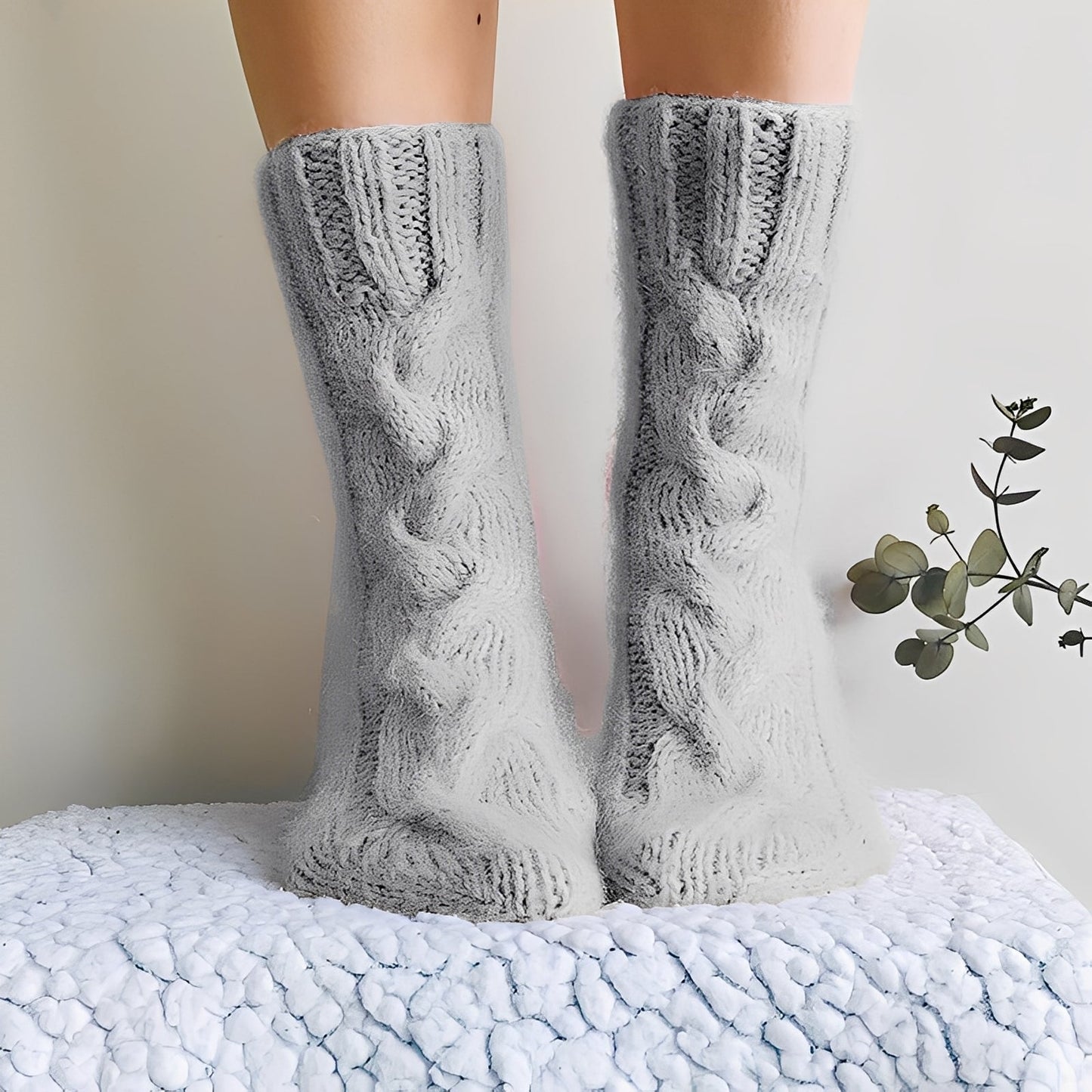 Dorothy - Hřejivé pletené vlněné ponožky pro ženy
