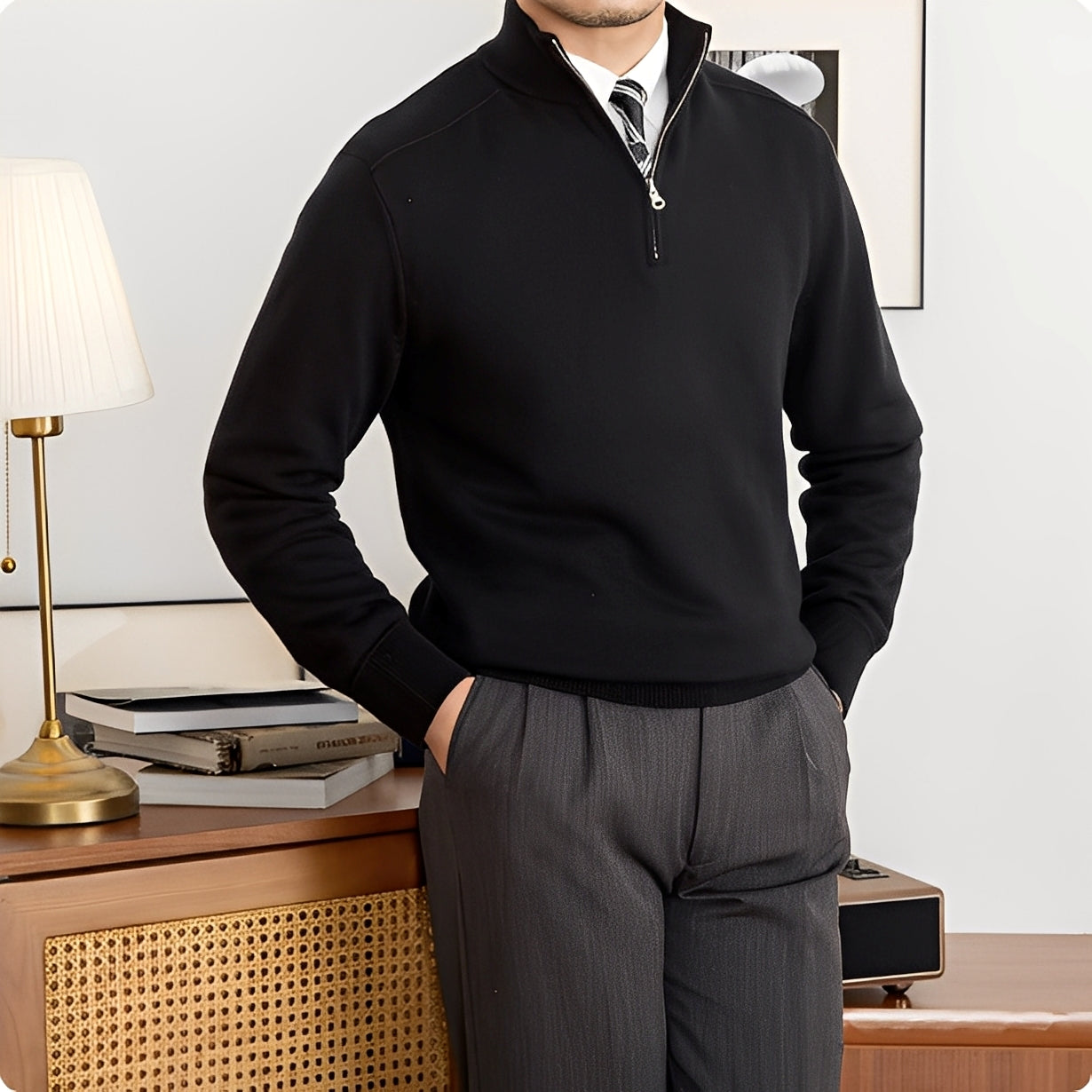 Wystan - Stylový vlněný svetr pro muže