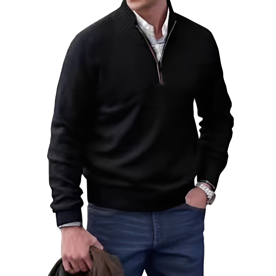 Matéo - Pánský svetr s polovičním zipem