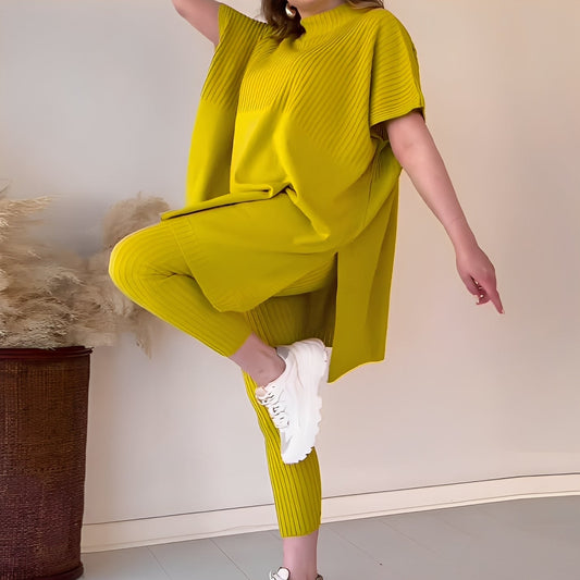 Roxanna - Komfortní, volně padnoucí dvoudílná pletená souprava pro ženy