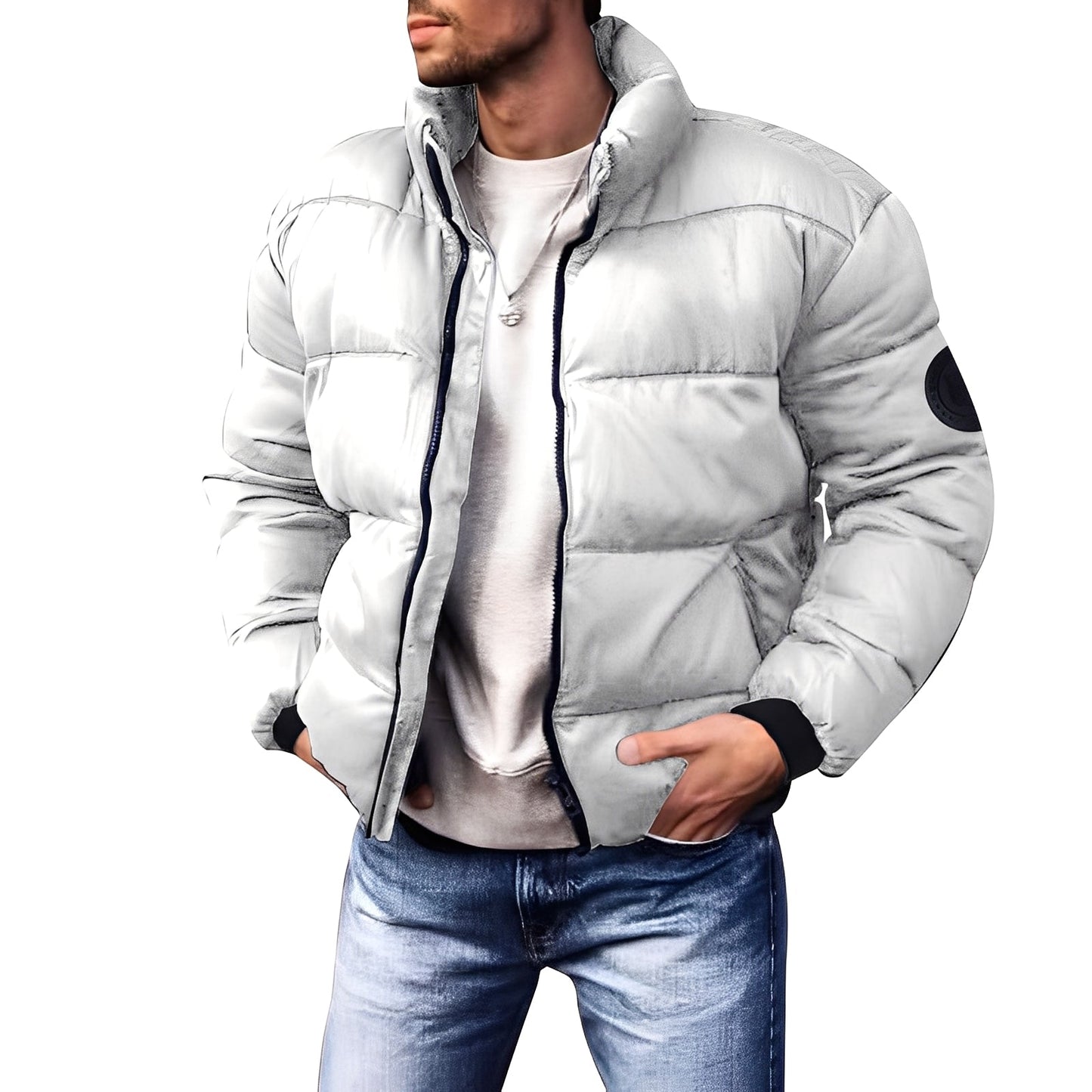 Keaton - Módní pánská péřová bunda s vycpávkami