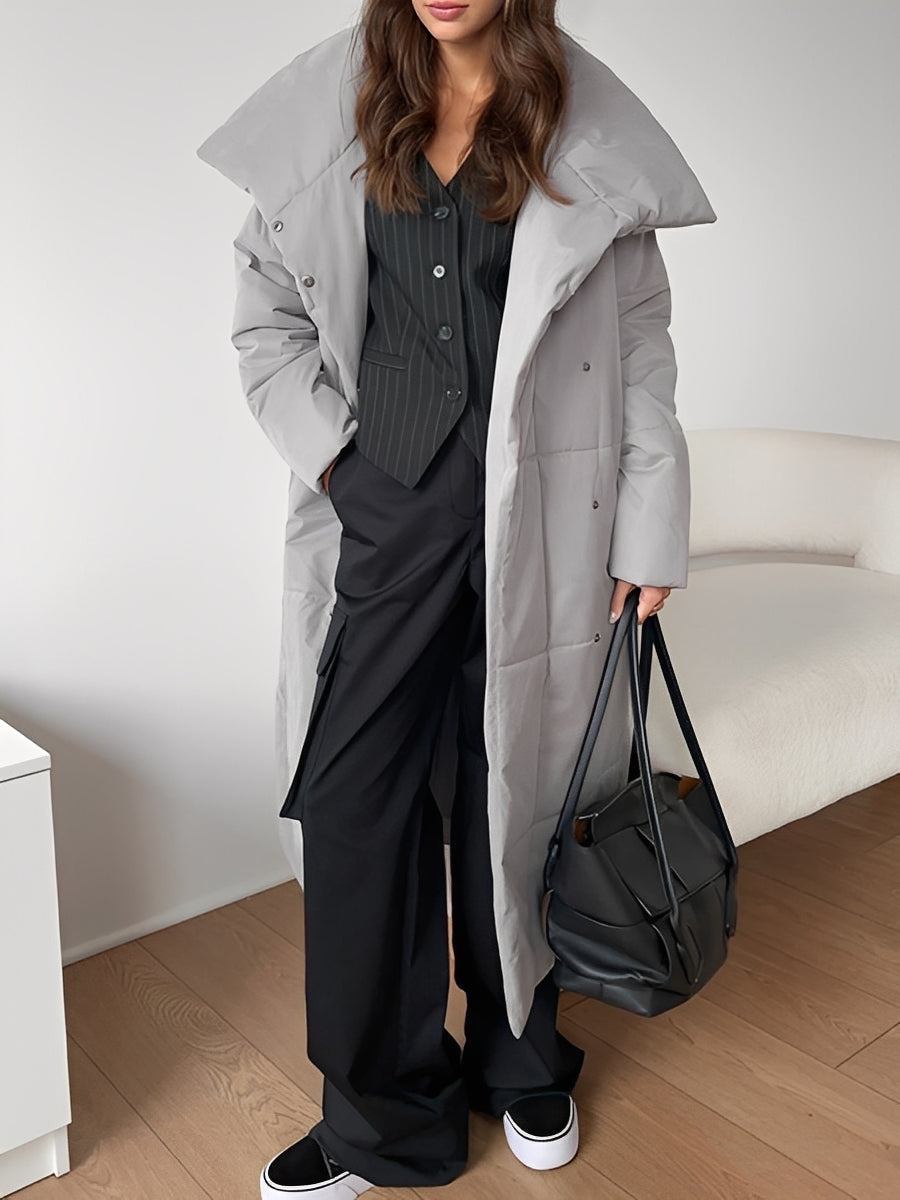 Adaline - Dlouhá, teplá, prošívaná bunda pro ženy