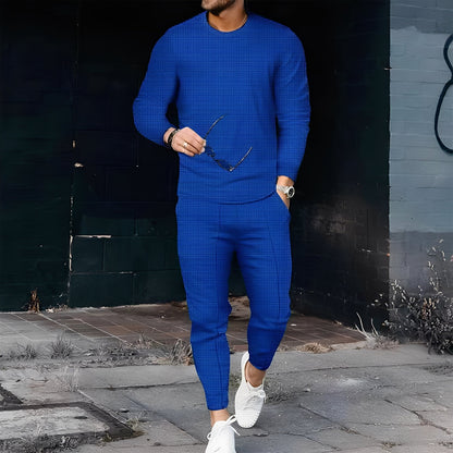 Dillan - Pánská slim-fit ležérní souprava z vaflové látky