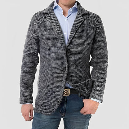 Gerald - Moderní pletená bunda s kapsami a klopami pro muže