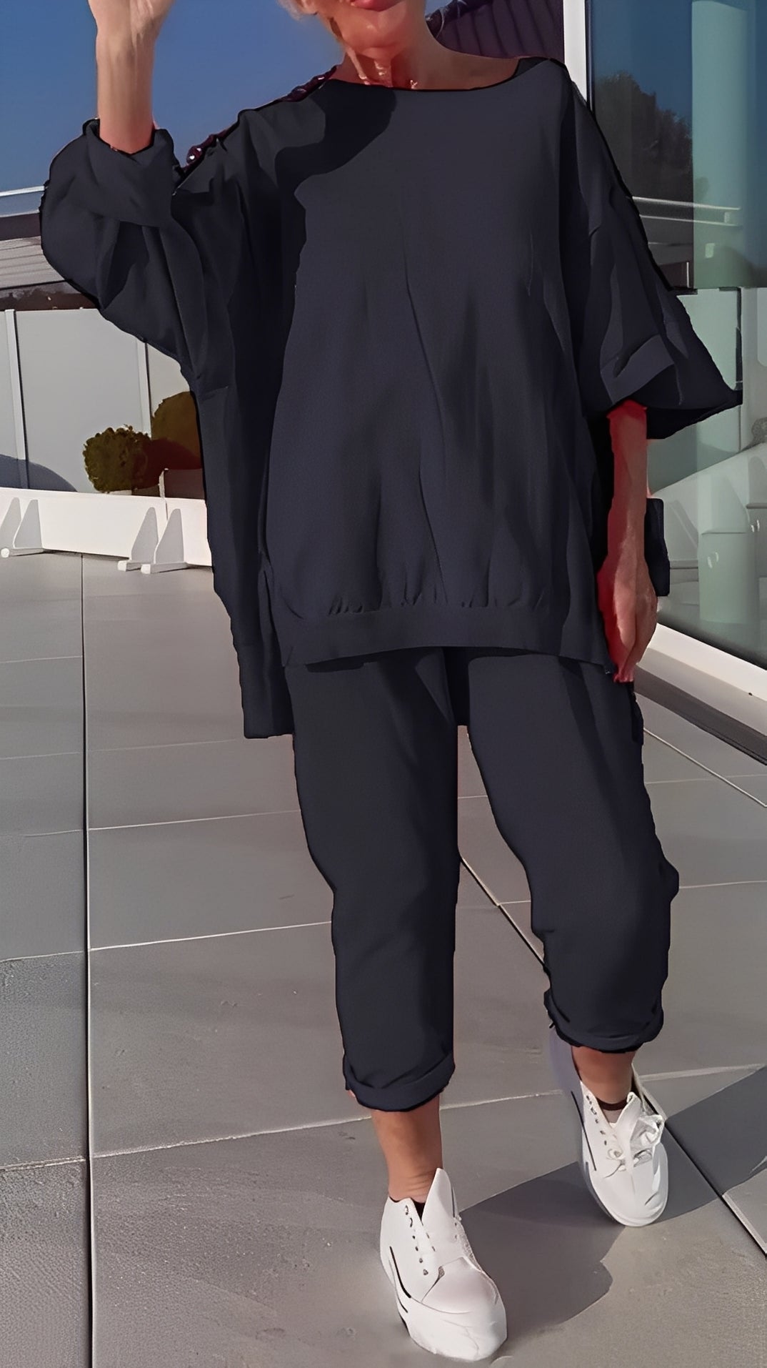 Eleanore - Pohodlná sada s volným topem a kalhotami pro ženy