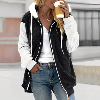 Rheanna - Dámská teplá fleecová bunda s kapucí