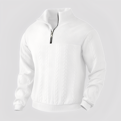 Warren - Dámský zipový kašmírový svetr klasického střihu