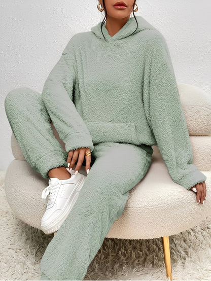 Hailie - Pohodlná a jednoduchá fleecová souprava s kapucí pro ženy