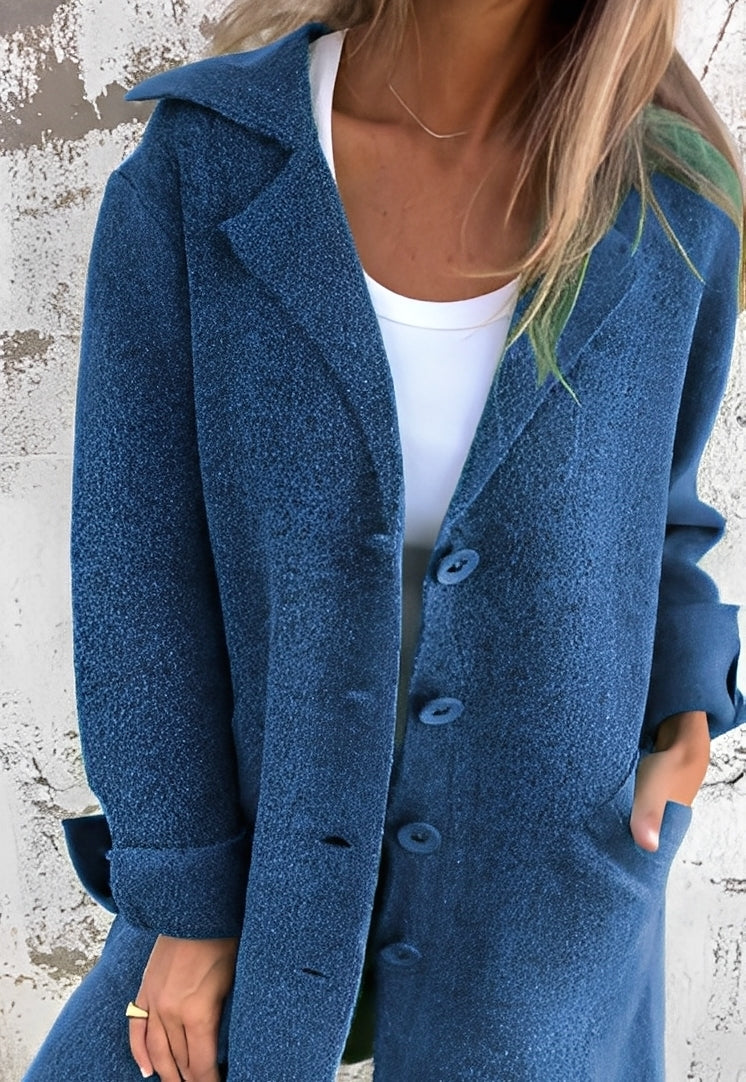 Izabelle - Pohodlný dlouhý pletený kabát pro ženy