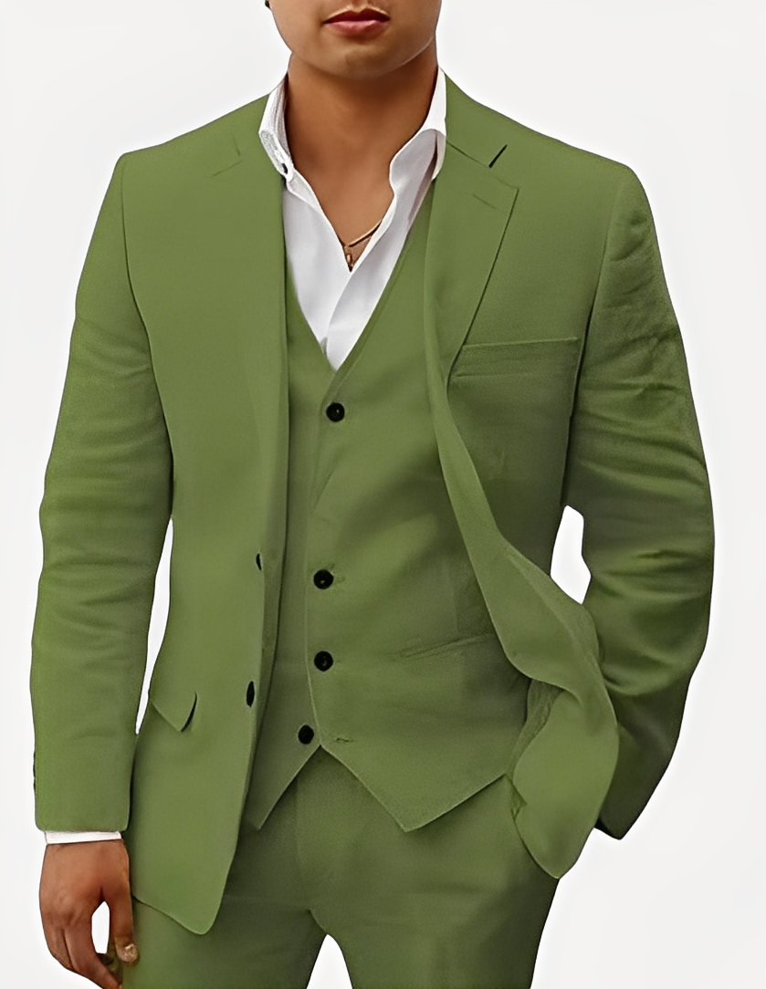 Beckham - Moderní lněná pánská souprava z tří částí