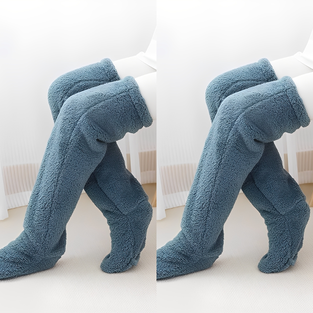 Camellia - Teplé, zimní nadkolenní ponožky pro ženy