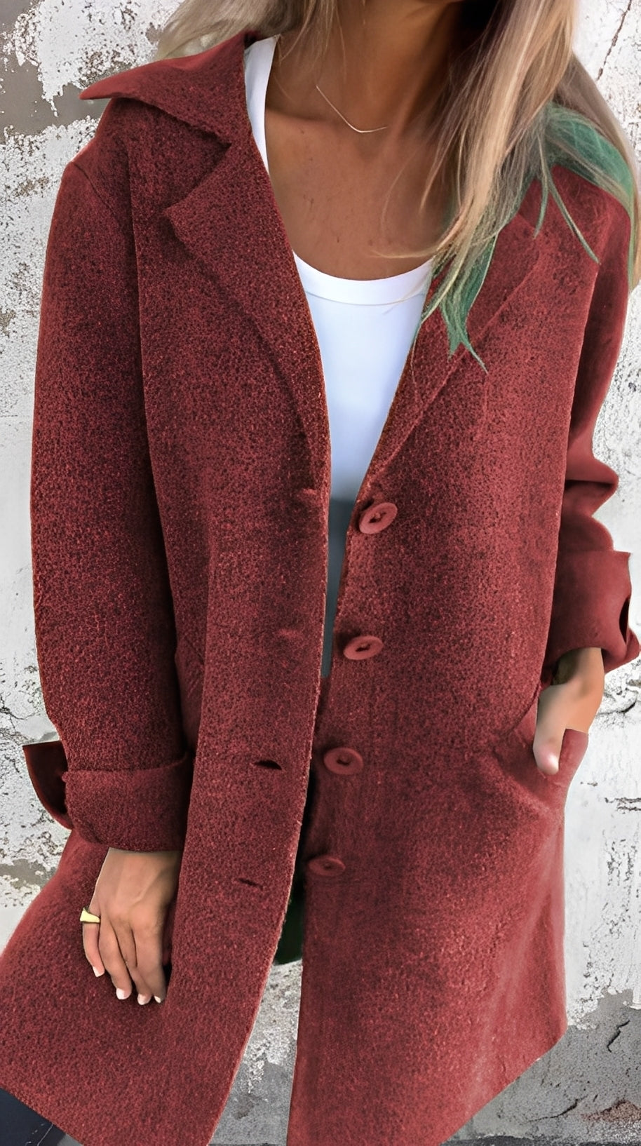 Meridith - Elegantní dlouhý kabát s reverzním límcem pro ženy