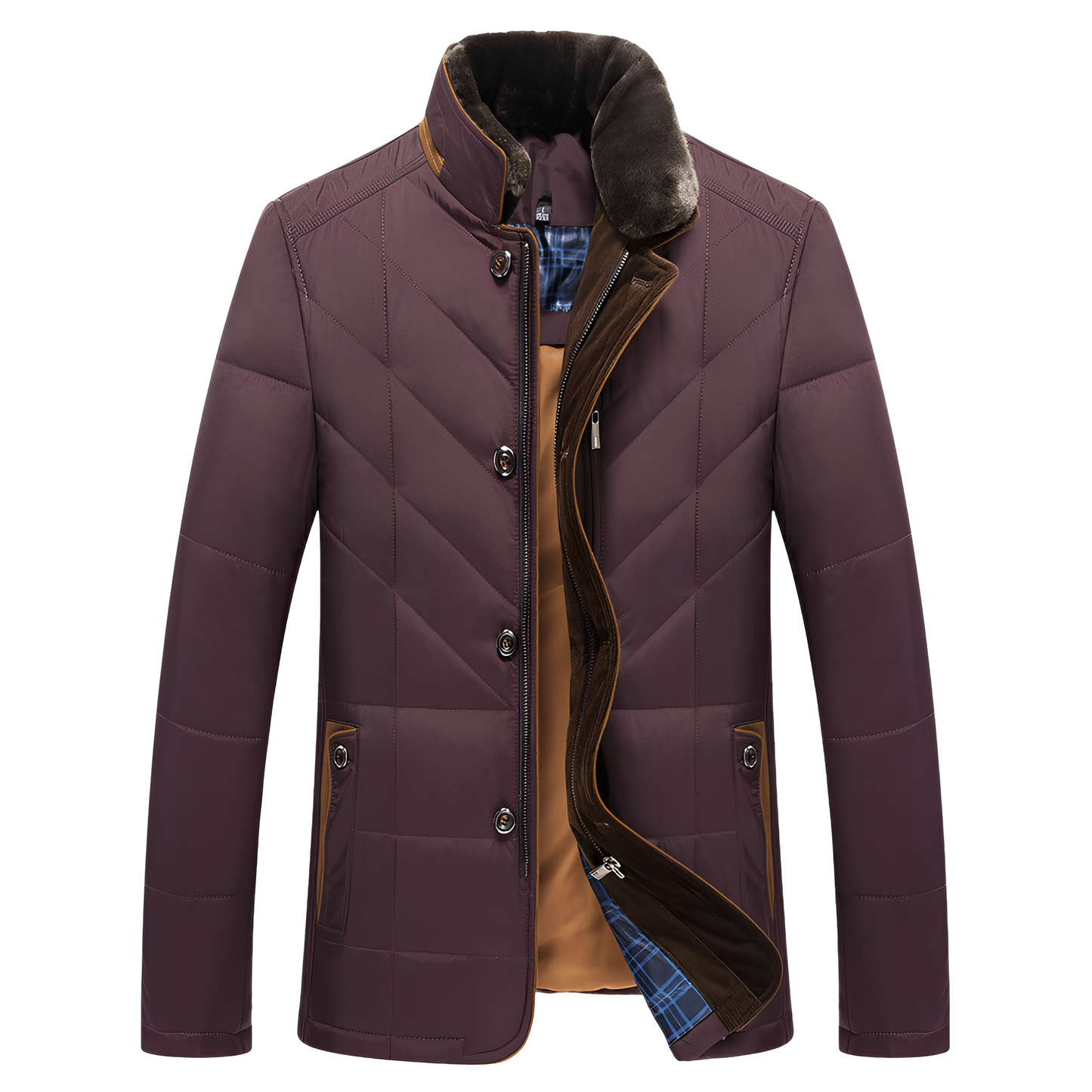 Steve - Retro hřejivý prošívaný pánský kabát