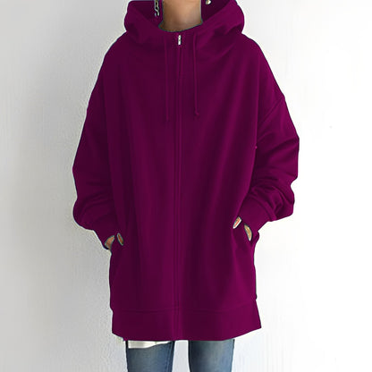 Eleanor - Moderní velká sametová mikina pro ženy