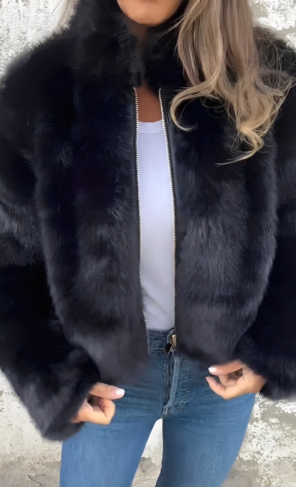 Amanda - Elegantní dámský plyšový kabát