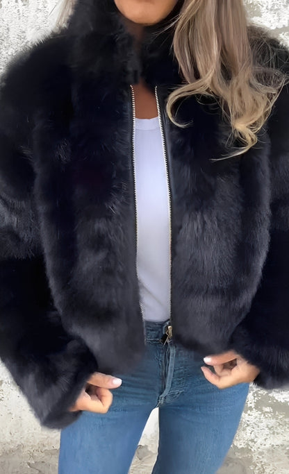 Amanda - Elegantní dámský plyšový kabát