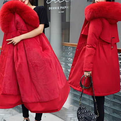 Evette - Stylový, teplý, zateplený dámský kabát s kapucí