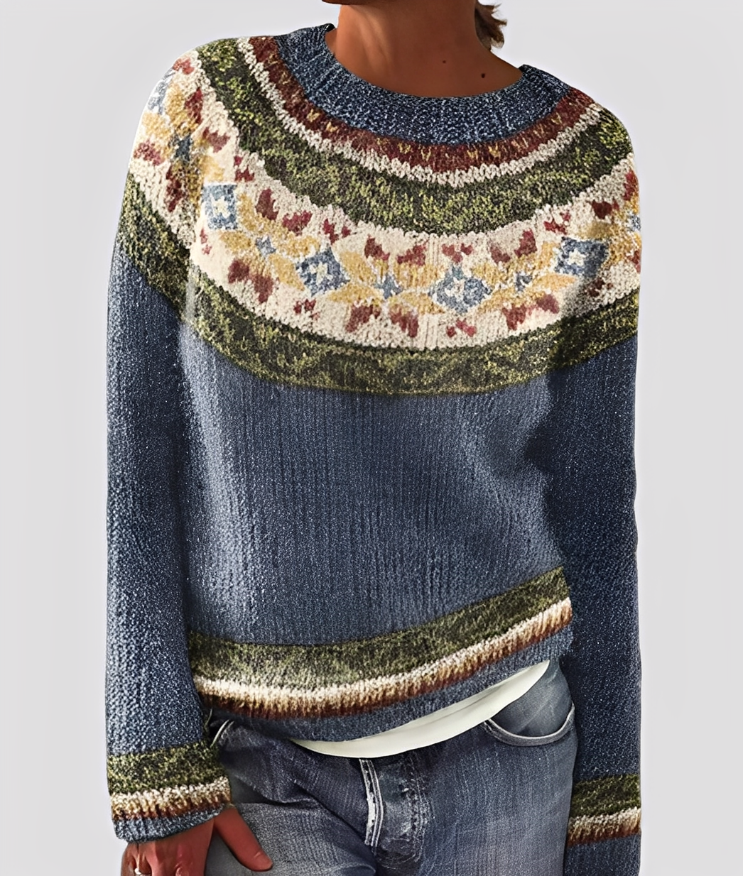 Christal - Stylový, volně střižený vlněný svetr pro ženy