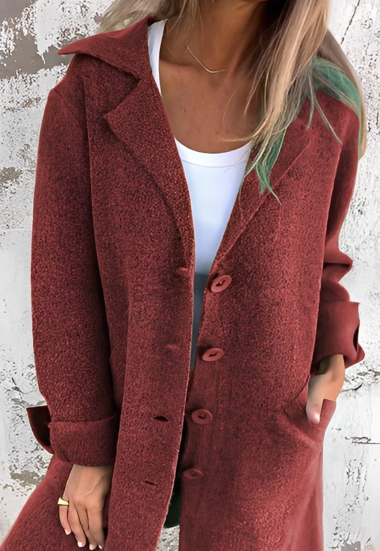 Izabelle - Pohodlný dlouhý pletený kabát pro ženy