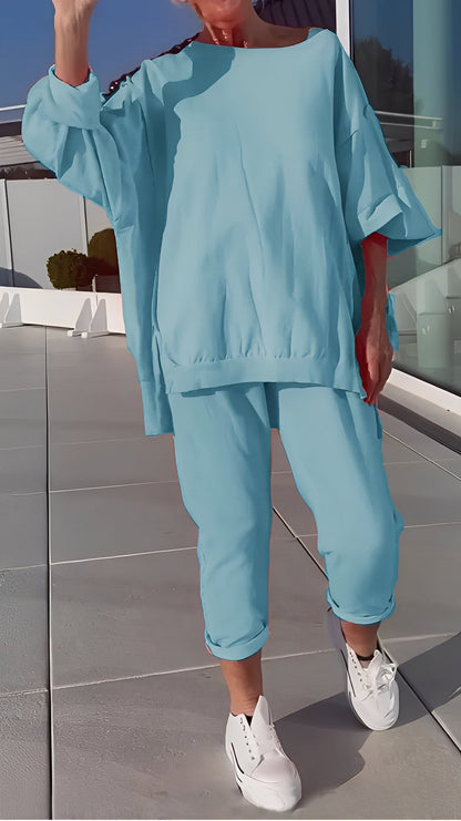 Eleanore - Pohodlná sada s volným topem a kalhotami pro ženy