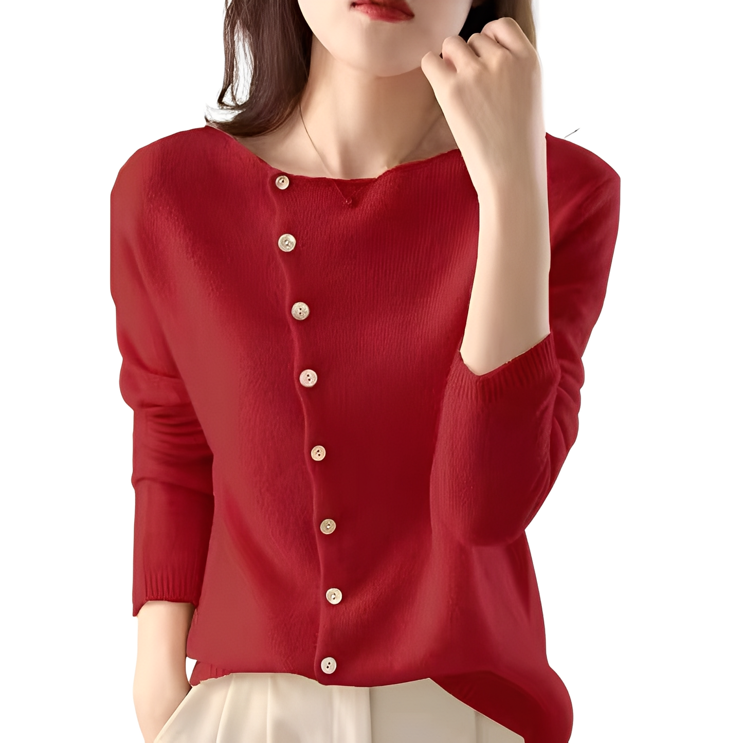 Joann - Elegantní, lehký svetr s knoflíky pro ženy