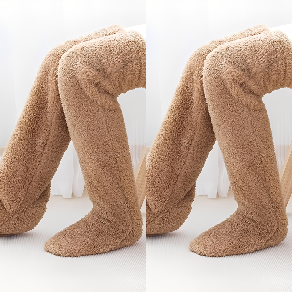 Camellia - Teplé, zimní nadkolenní ponožky pro ženy