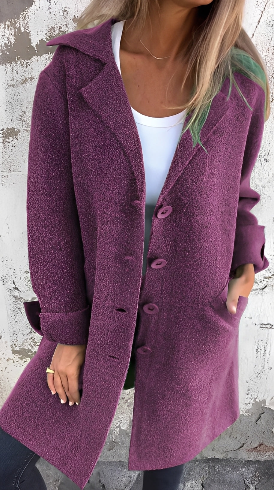 Meridith - Elegantní dlouhý kabát s reverzním límcem pro ženy