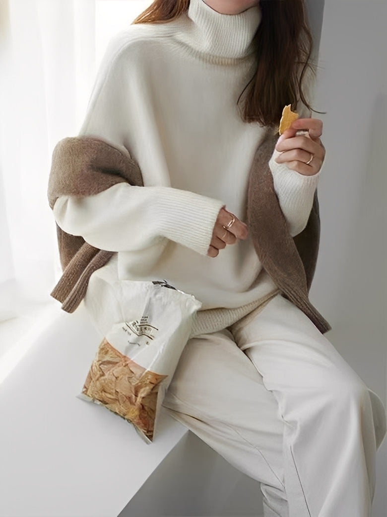 Gloria - Dámský elegantní svetr z vlny s rolákem