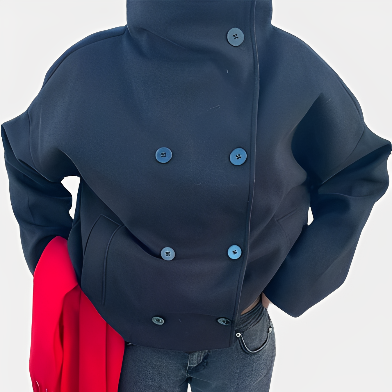 Carolyn - Stylový vlněný kabát s jedním řadem pro ženy