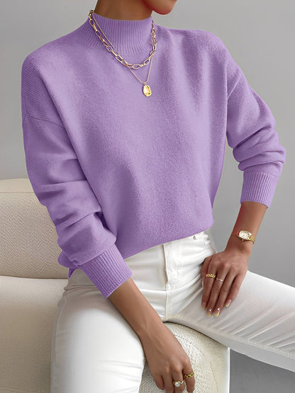 Roxana - Stylový pletený svetr s půlkrkem pro ženy