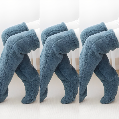 Camellia - Teplé, zimní nadkolenní ponožky pro ženy