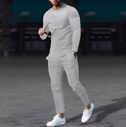 Dillan - Pánská slim-fit ležérní souprava z vaflové látky