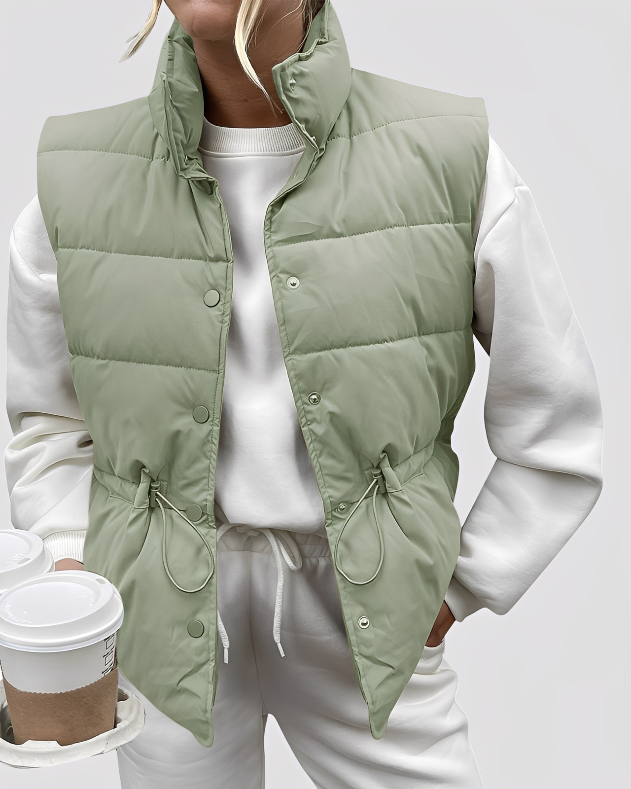 Aimee - Dámská vesta s pohodlným polstrováním a jednořadým designem