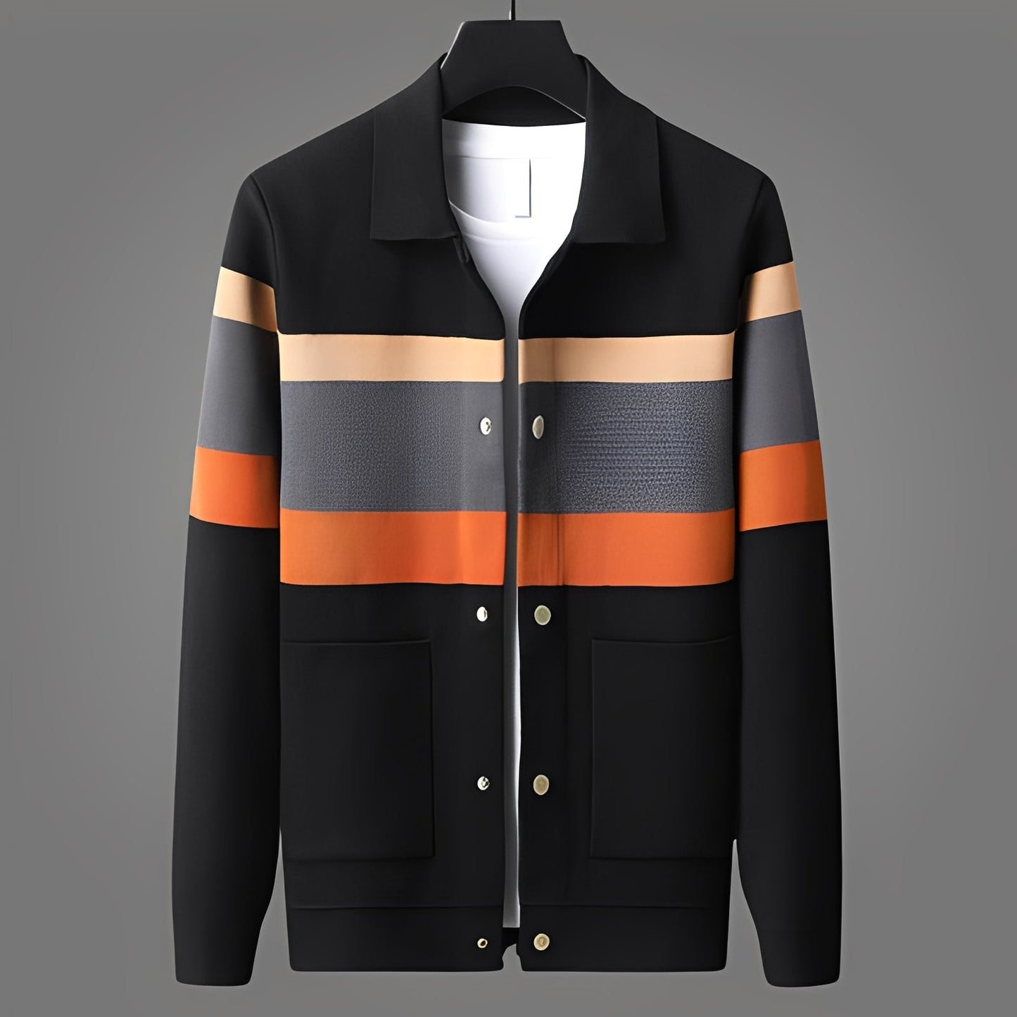 Henry - Stylový pruhovaný pletený svetr pro muže