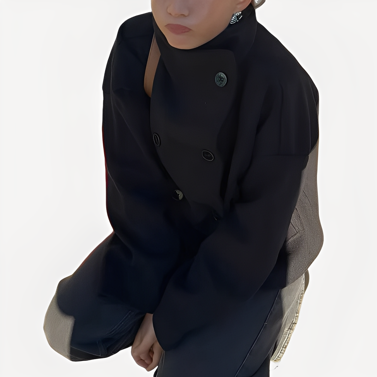 Carolyn - Stylový vlněný kabát s jedním řadem pro ženy