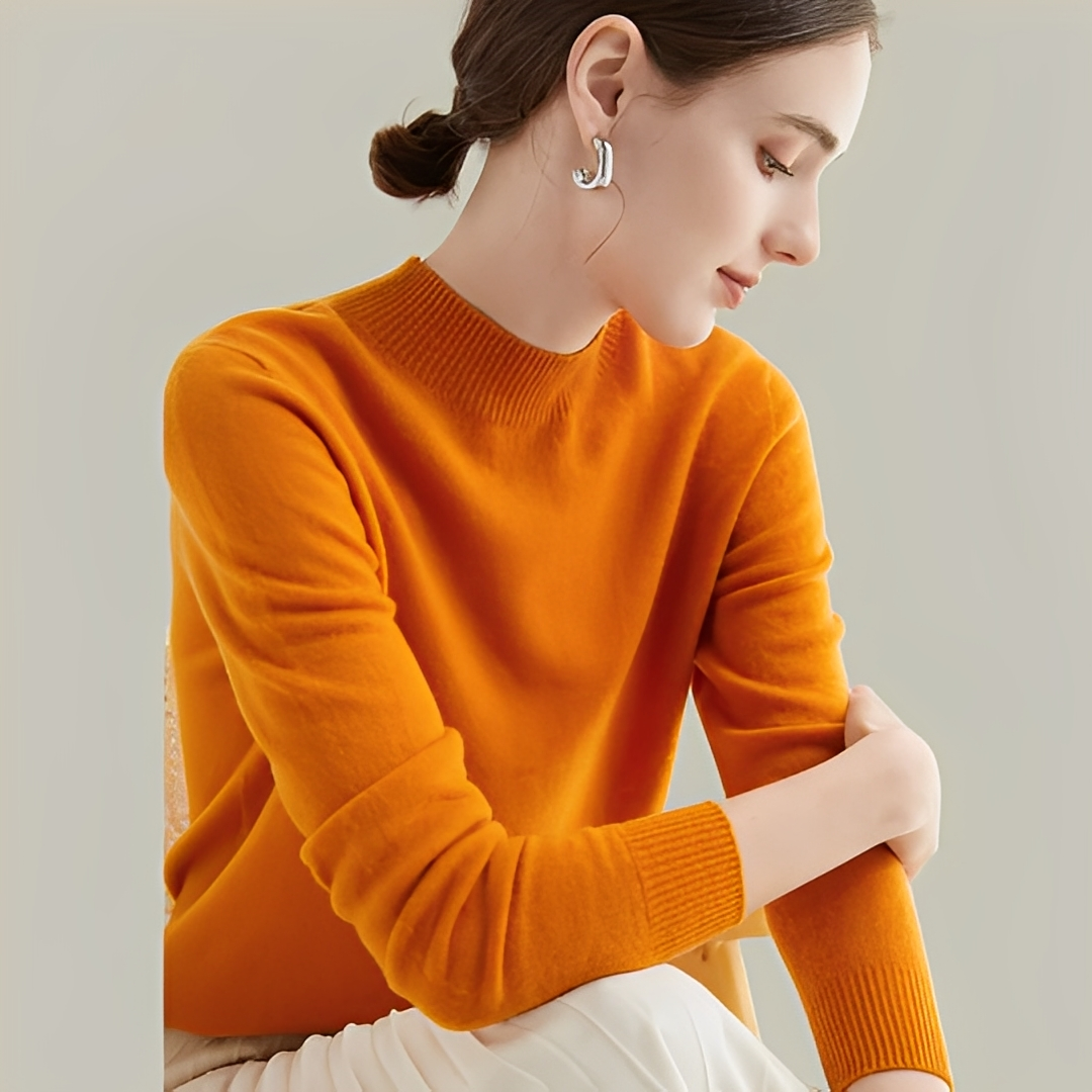 Martine - Slim fit dámské vlněné svetry s vysokým límcem