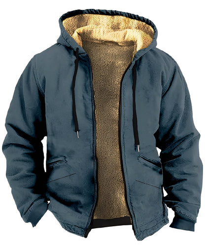 Mervin - Pánská sametová mikina s barevnými detaily a kapucí