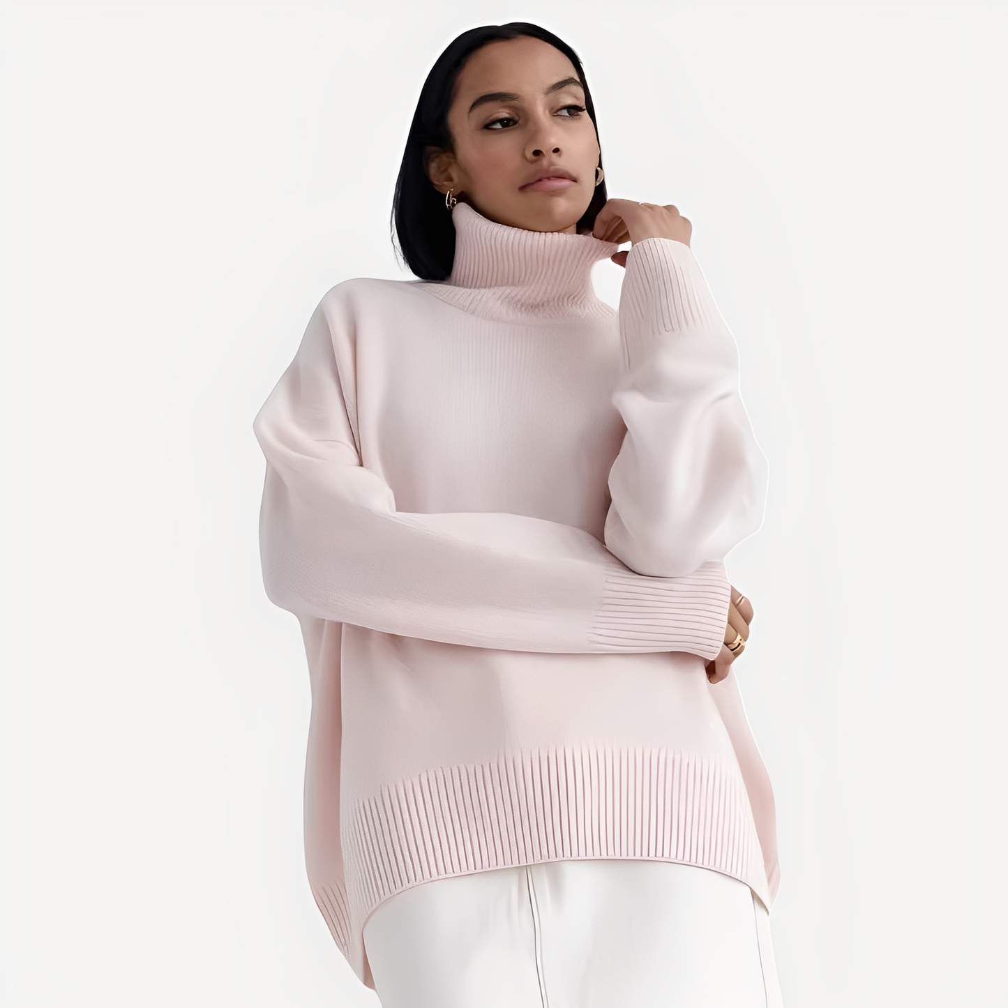 Margery - Dámský volný svetr s vysokým límcem