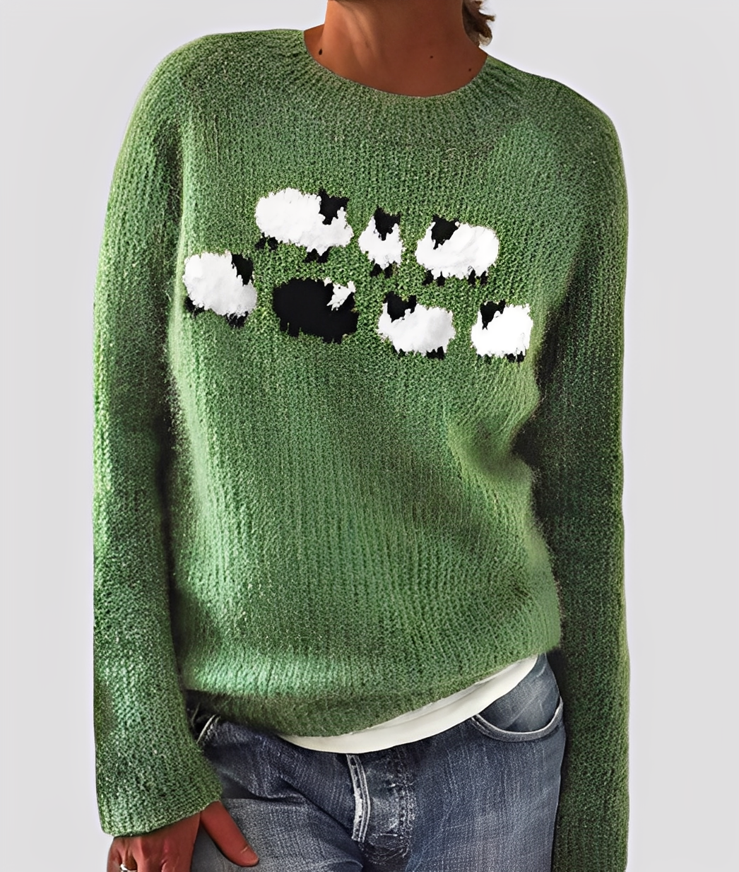 Christal - Stylový, volně střižený vlněný svetr pro ženy