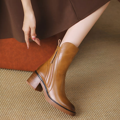 Connie - Moderní dámské kotníkové boty na robustním podpatku