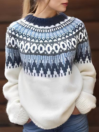 Lorine - Teplý svetr s elegantním vzorem pro ženy