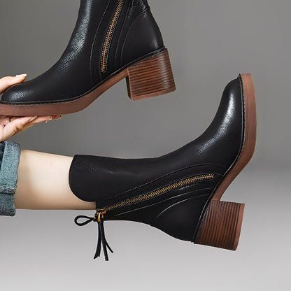 Pamella - Klasické kožené dámské boty k kotníkům