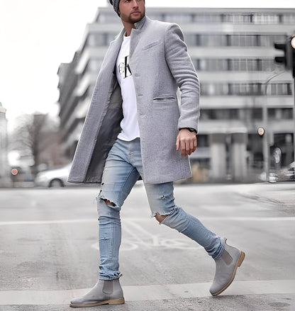 Cordell - Pohodlný dlouhý mužský vlněný kabát