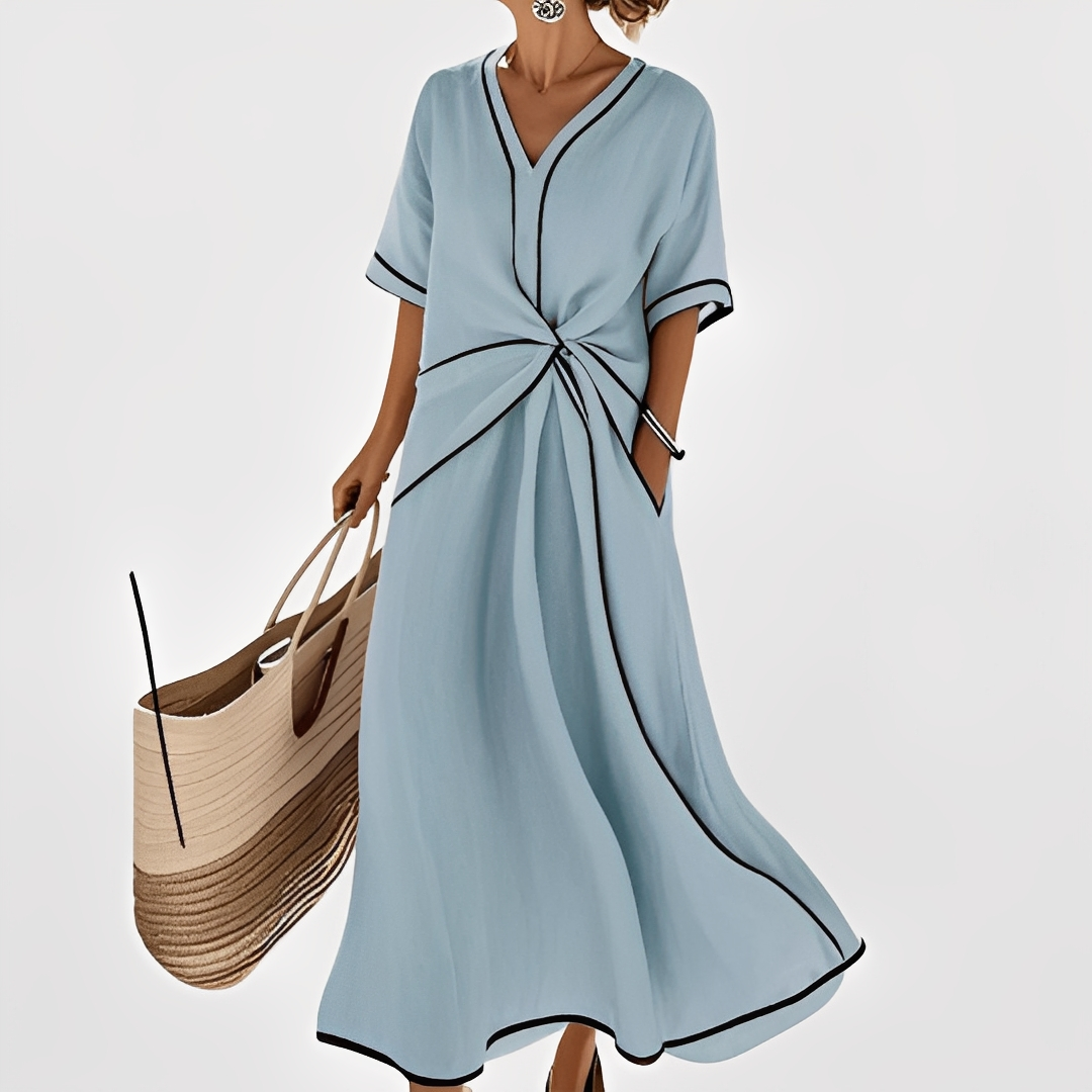 Thérèse – Stylové volné šaty s pruhy pro ženy